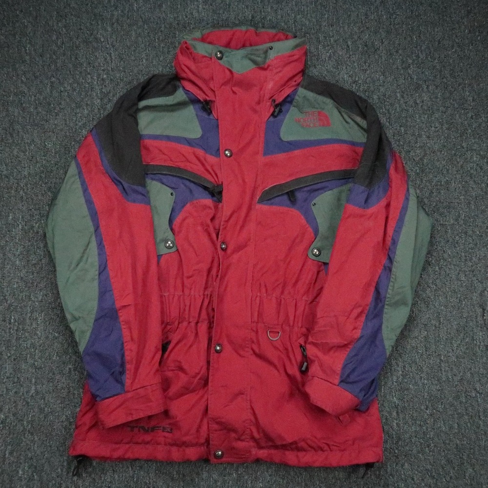 VINTAGE The North Face Jacket Mens Large Red Gray TNFX Ski Snap Full Zip *